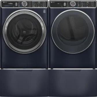 Side by Side Washer & Dryer Set on Pedestals
